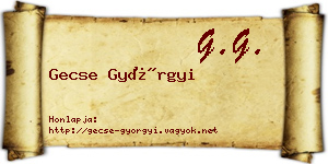 Gecse Györgyi névjegykártya