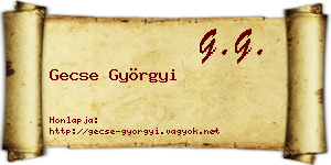 Gecse Györgyi névjegykártya
